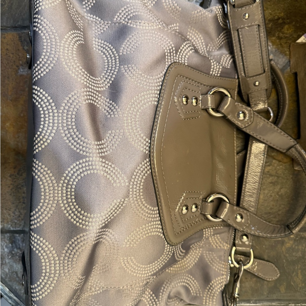 Coach Gray Circle Pattern Satchel - image 4